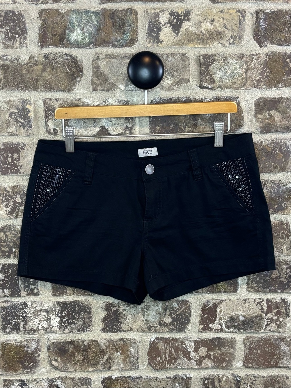 BKE Black Women's Embellished Cotton Stretch Shorts Womens Size 29